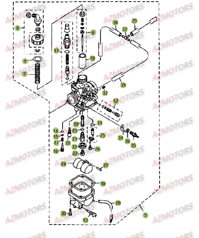 Carburateur.3 AZMOTORS PiÃ¨ces BETA RR 125 SM 4T - [2009]

