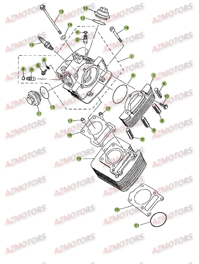 Cylindre   Culasse   Distribution.1 AZMOTORS PiÃ¨ces BETA RR 125 SM 4T - [2009]
