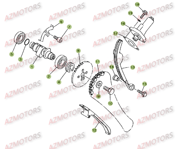 Cylindre   Culasse   Distribution.3 AZMOTORS PiÃ¨ces BETA RR 125 SM 4T - [2009]
