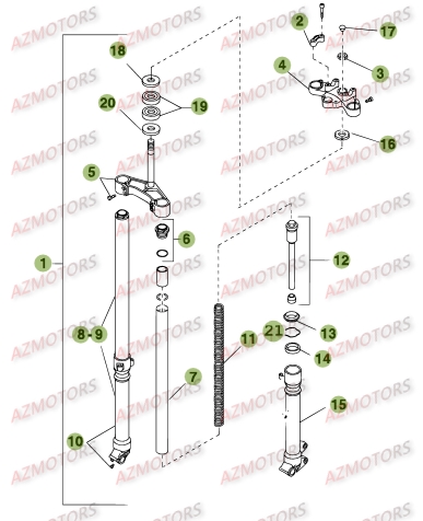 Fourche AZMOTORS PiÃ¨ces BETA RR 125 SM 4T - [2009]
