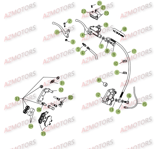 Freins.1 AZMOTORS PiÃ¨ces BETA RR 125 SM 4T - [2009]
