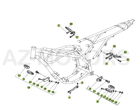 Accessoires Du Chassis AZMOTORS PiÃ¨ces BETA URBAN 125 4T - [2008-2011]