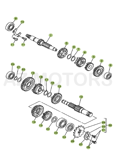 Boite A Vitesses AZMOTORS PiÃ¨ces BETA URBAN 125 4T - [2008-2011]
