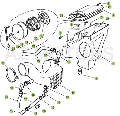 Boitier Du Filtre AZMOTORS PiÃ¨ces BETA URBAN 125 4T - [2008-2011]