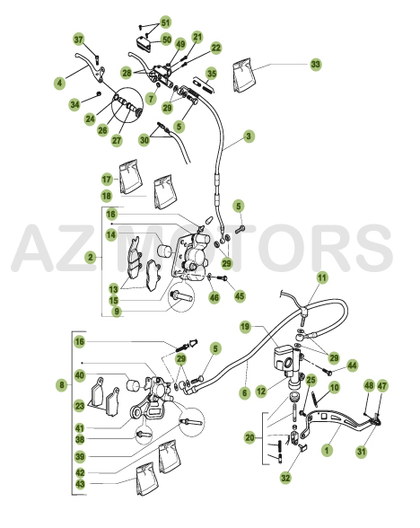 Freins AZMOTORS PiÃ¨ces BETA URBAN 125 4T - [2008-2011]