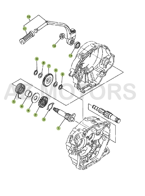 Kick Starter AZMOTORS PiÃ¨ces BETA URBAN 125 4T - [2008-2011]