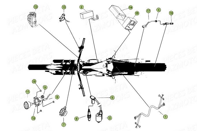 Systeme Electrique AZMOTORS PiÃ¨ces BETA EVO 125 2T - (2015)