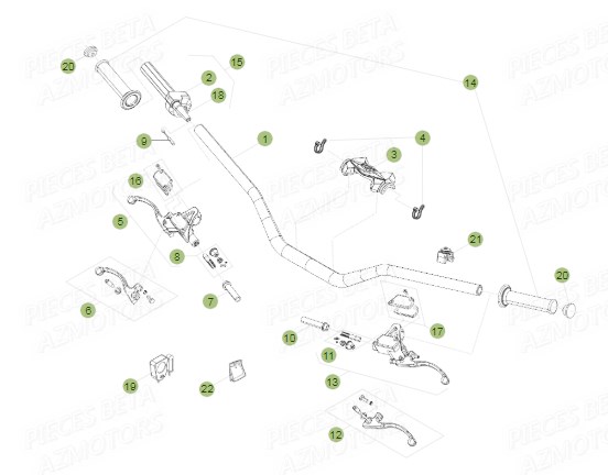 Guidon Commandes AZMOTORS PiÃ¨ces BETA EVO 2T -125CC- FACTORY - (2015)