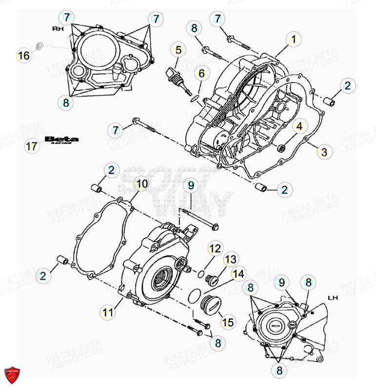 Carter D Embrayage AZMOTORS PiÃ¨ces Beta ENDURO RR 125 4T LC CBS - 2018
