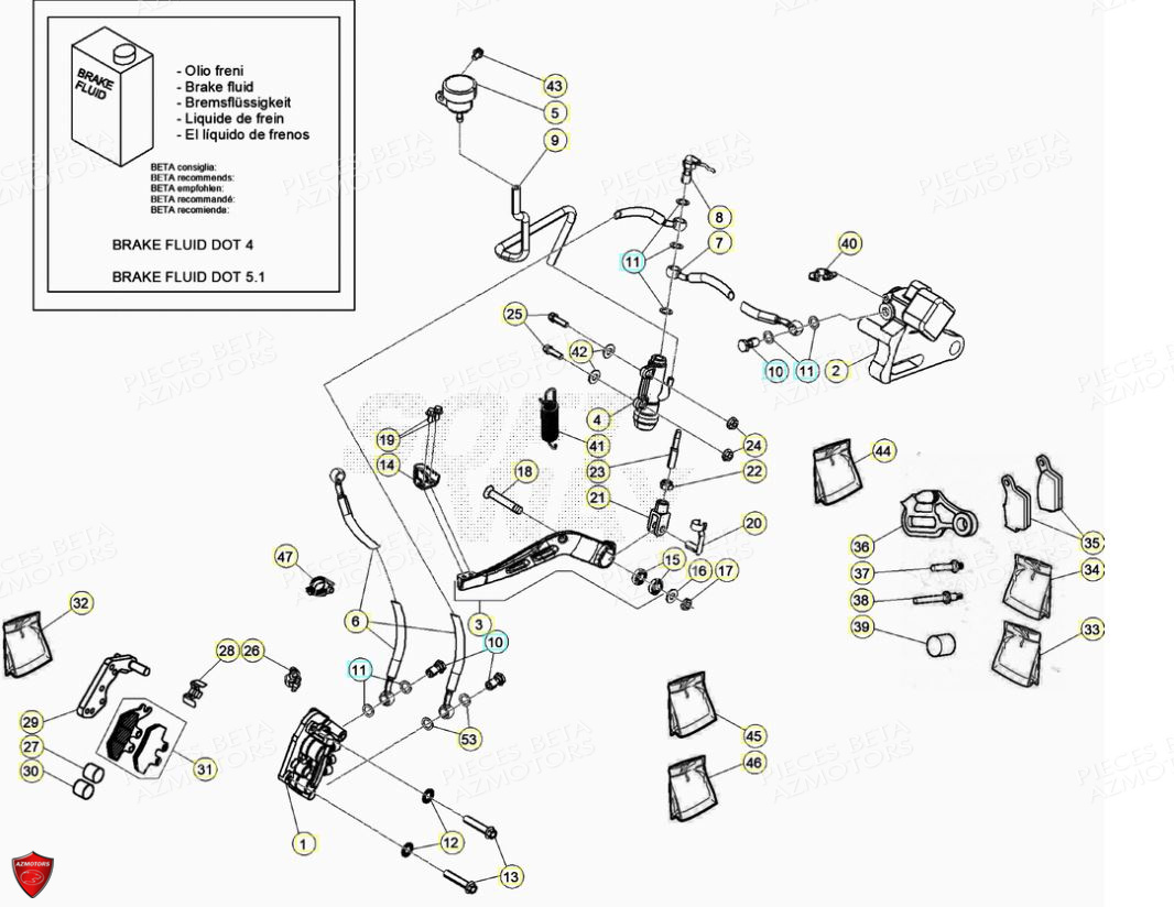Freins AZMOTORS PiÃ¨ces Beta ENDURO RR 125 4T LC CBS - 2018