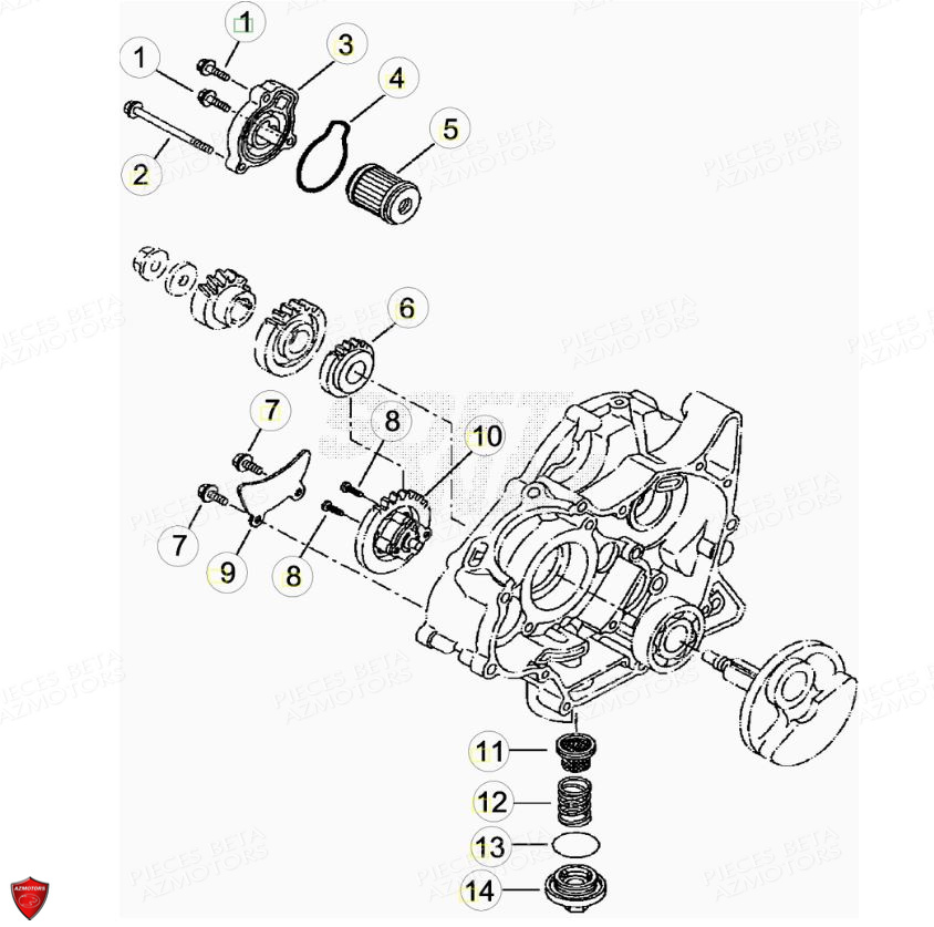 Pompe A Huile AZMOTORS PiÃ¨ces Beta ENDURO RR 125 4T LC CBS - 2018