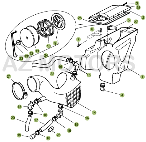Boitier Du Filtre AZMOTORS PiÃ¨ces BETA URBAN 200 4T - [2008-2011]