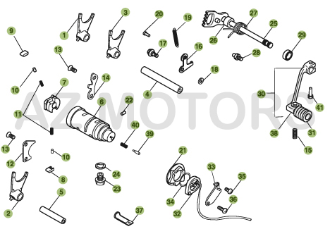 Commande Boite A Vitesses AZMOTORS PiÃ¨ces BETA URBAN 200 4T - [2008-2011]