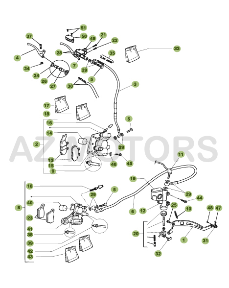 Freins AZMOTORS PiÃ¨ces BETA URBAN 200 4T - [2008-2011]