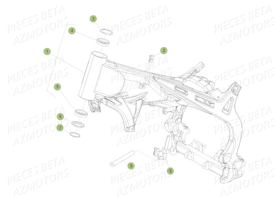 Chassis AZMOTORS PiÃ¨ces BETA EVO 250 2T - (2015)
