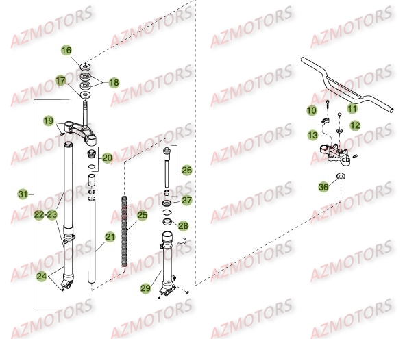 Fourche AZMOTORS PiÃ¨ces BETA M4 350cc 4T - [2006]