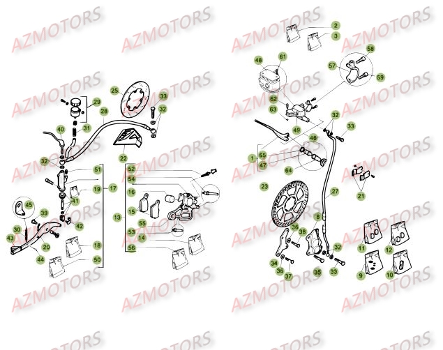 Freins AZMOTORS PiÃ¨ces BETA M4 350cc 4T - [2006]