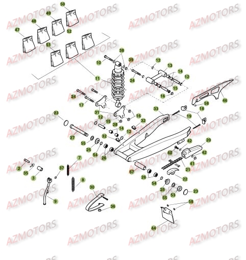 Suspension Arriere AZMOTORS PiÃ¨ces BETA M4 350cc 4T - [2006]