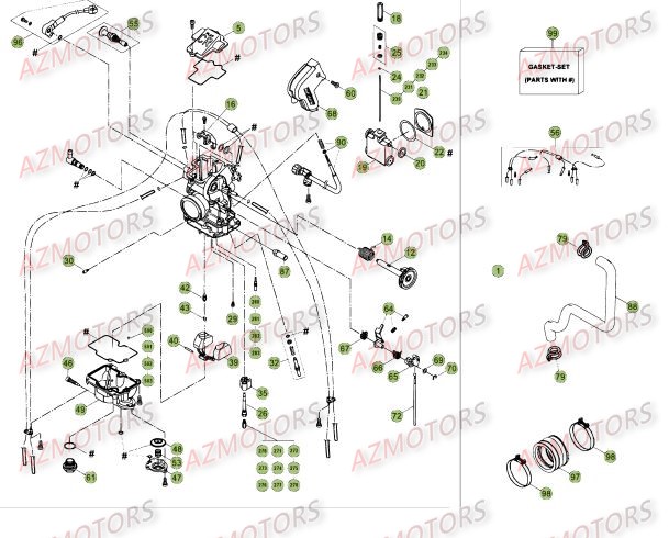 Carburateur AZMOTORS PiÃ¨ces Beta RR 4T 350 Enduro - 2011