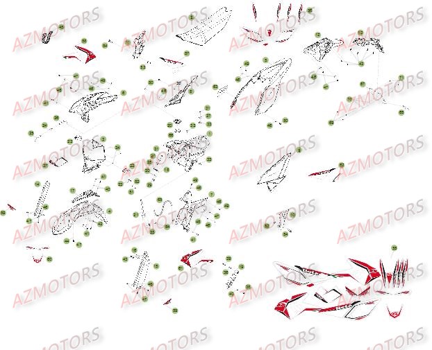 Carenages   Reservoir   Selle AZMOTORS PiÃ¨ces Beta RR 4T 350 Enduro - 2011