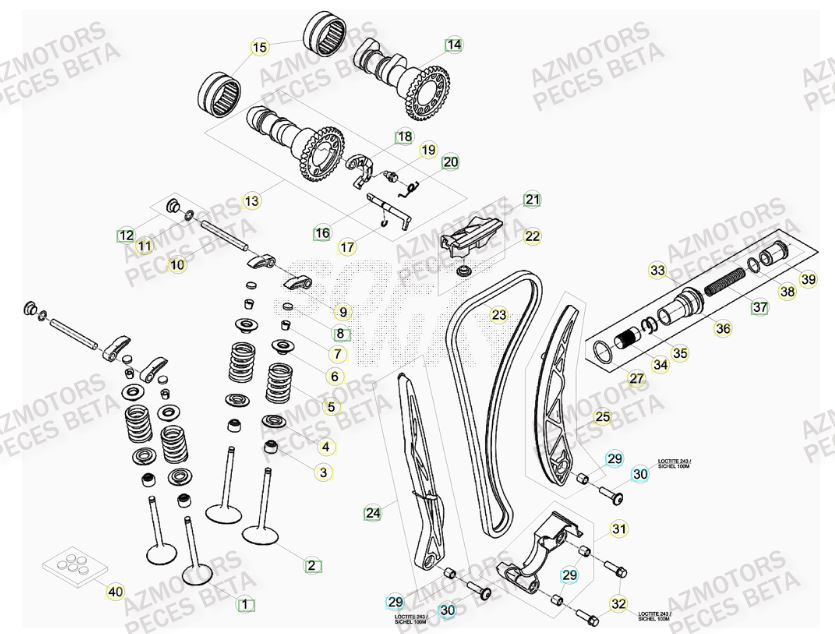 Distribution AZMOTORS PiÃ¨ces BETA RR FACTORY 350cc 4T - [2012]
