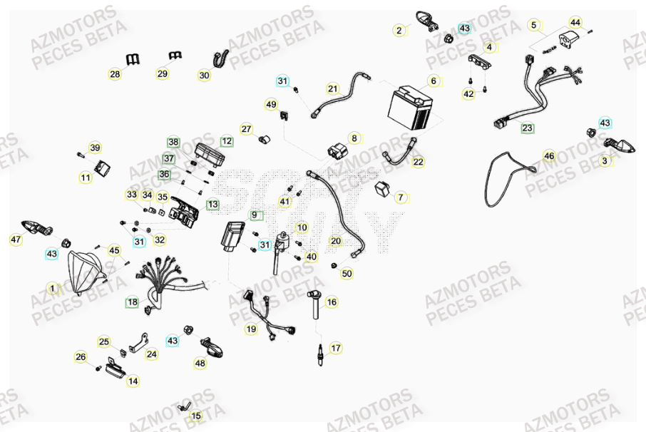 Equipement Electrique AZMOTORS PiÃ¨ces BETA RR FACTORY 350cc 4T - [2012]