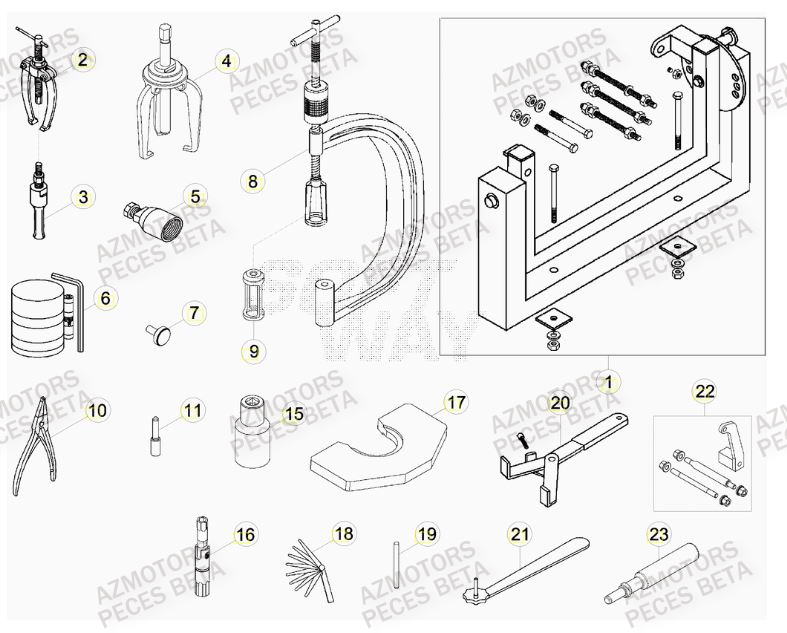 Outils AZMOTORS PiÃ¨ces BETA RR FACTORY 350cc 4T - [2012]