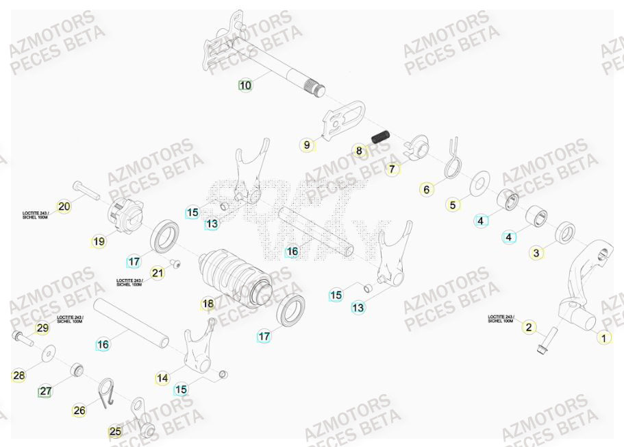 Selecteur De Vitesses AZMOTORS PiÃ¨ces BETA RR FACTORY 350cc 4T - [2012]
