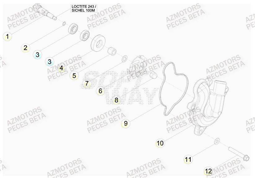 Pompe A Eau AZMOTORS PiÃ¨ces BETA RR FACTORY 350cc 4T - [2014]