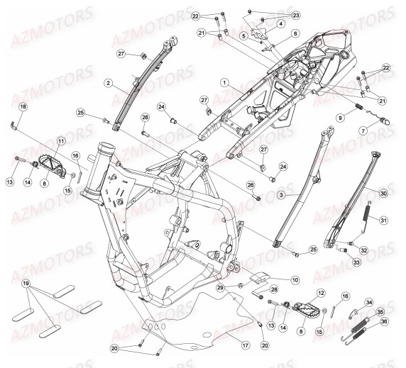Accessoires Chassis AZMOTORS PiÃ¨ces BETA RR FACTORY 350 4T -(2015)

