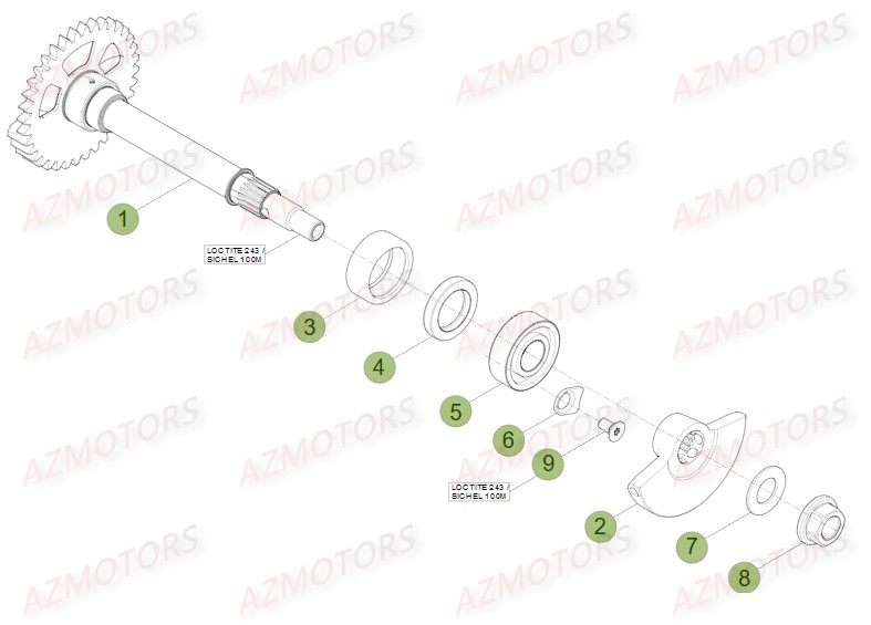 Arbre D Equilibrage AZMOTORS PiÃ¨ces BETA RR FACTORY 350 4T -(2015)

