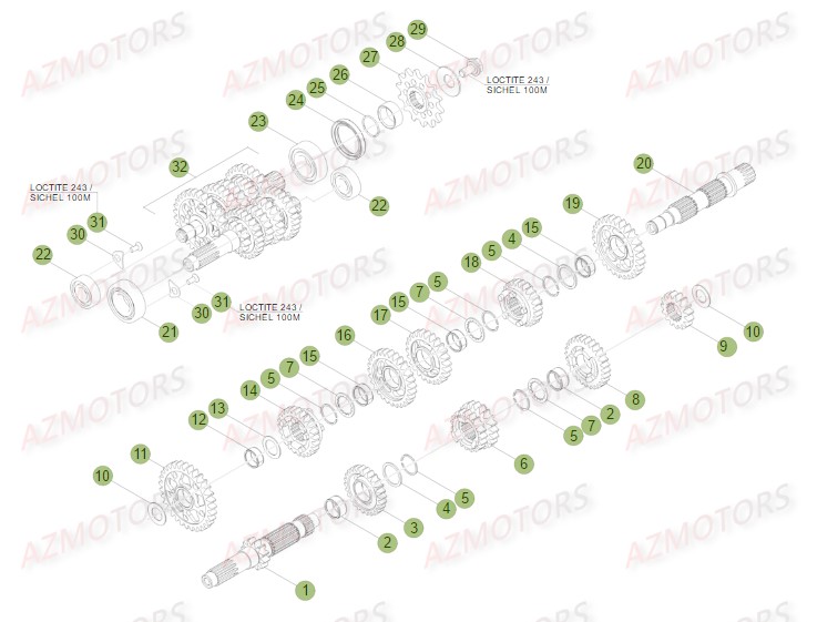 Boite A Vitesses AZMOTORS PiÃ¨ces BETA RR FACTORY 350 4T -(2015)

