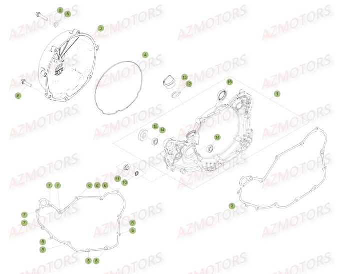 Carter D Embrayage Interne AZMOTORS PiÃ¨ces BETA RR FACTORY 350 4T -(2015)


