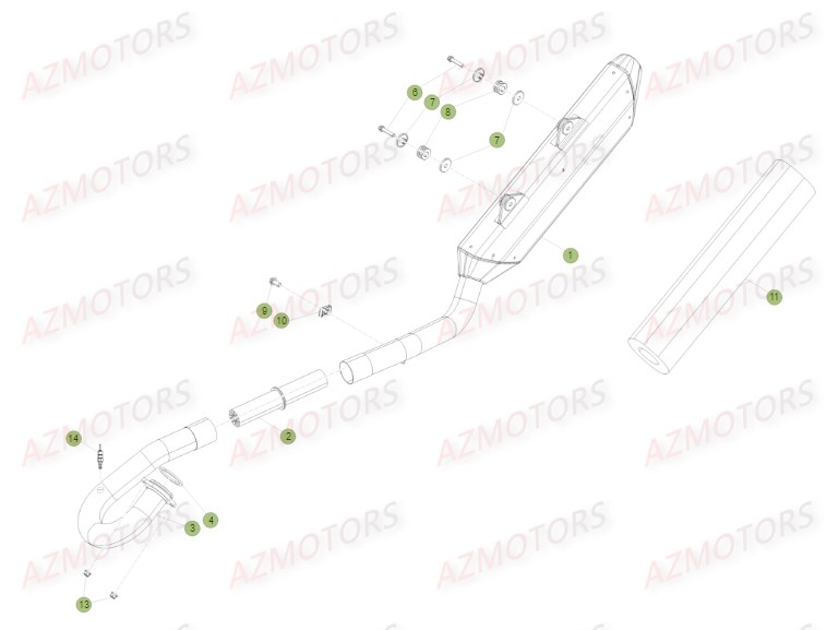Echappement AZMOTORS PiÃ¨ces BETA RR FACTORY 350 4T -(2015)

