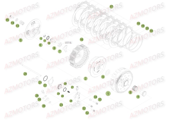 Embrayage AZMOTORS PiÃ¨ces BETA RR FACTORY 350 4T -(2015)

