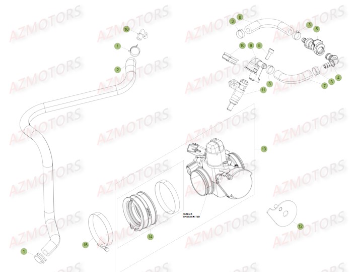 Injection AZMOTORS PiÃ¨ces BETA RR FACTORY 350 4T -(2015)

