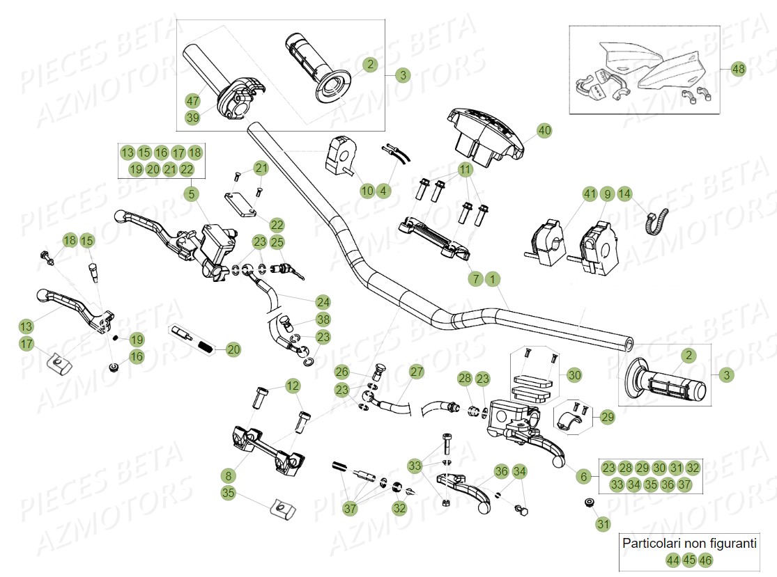 Guidon Commandes AZMOTORS PiÃ¨ces BETA RR 4T 350 RACING - (2017)

