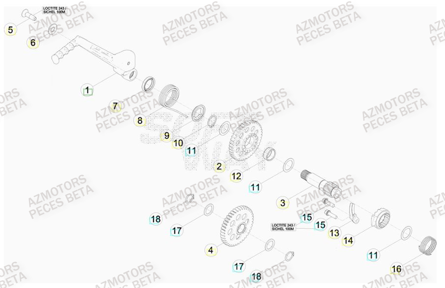 Kick Starter AZMOTORS PiÃ¨ces BETA RR FACTORY 400cc 4T - [2012]