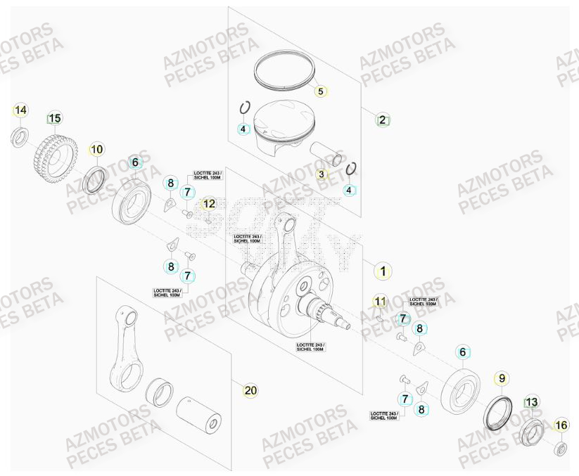 Vilebrequin AZMOTORS PiÃ¨ces BETA RR FACTORY 400cc 4T - [2012]