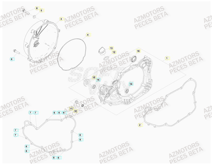 Couvercle Embrayage AZMOTORS PiÃ¨ces BETA RR 4T RACING 430 -(2015)

