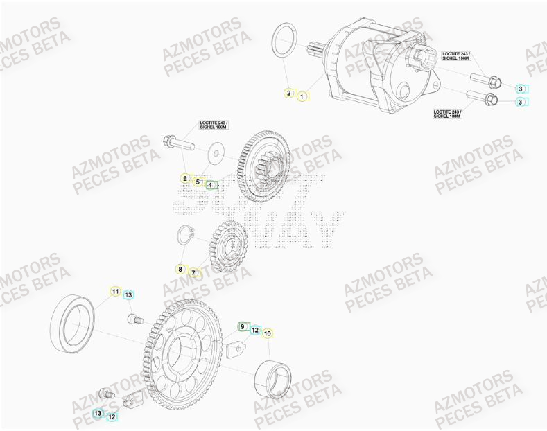 Demarreur AZMOTORS PiÃ¨ces BETA RR 4T RACING 430 -(2015)

