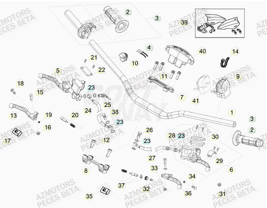 Guidon AZMOTORS PiÃ¨ces BETA RR 4T RACING 430 -(2015)

