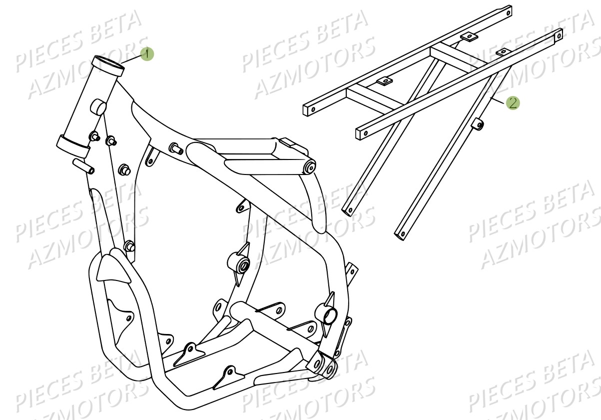 Chassis AZMOTORS PiÃ¨ces BETA RR 4T 450 - 2007