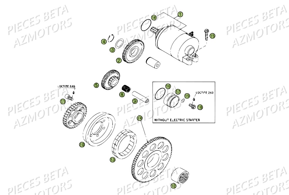 Demarrage Electrique AZMOTORS PiÃ¨ces BETA RR 4T 450 - 2007