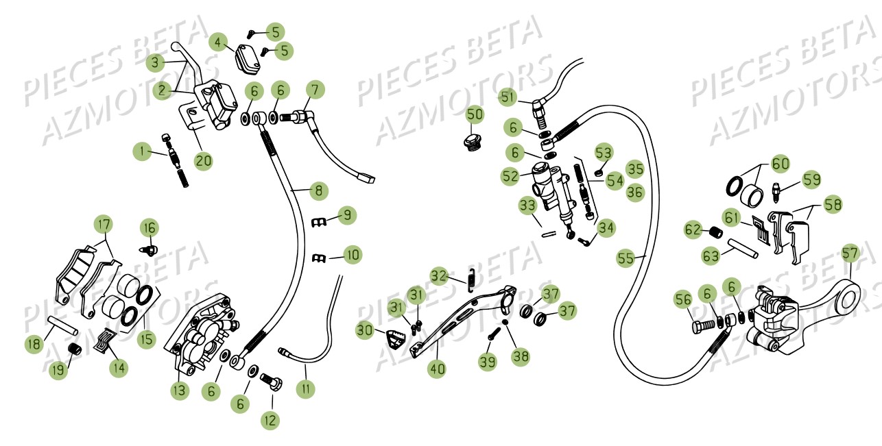 Freins AZMOTORS PiÃ¨ces BETA RR 4T 450 - 2007