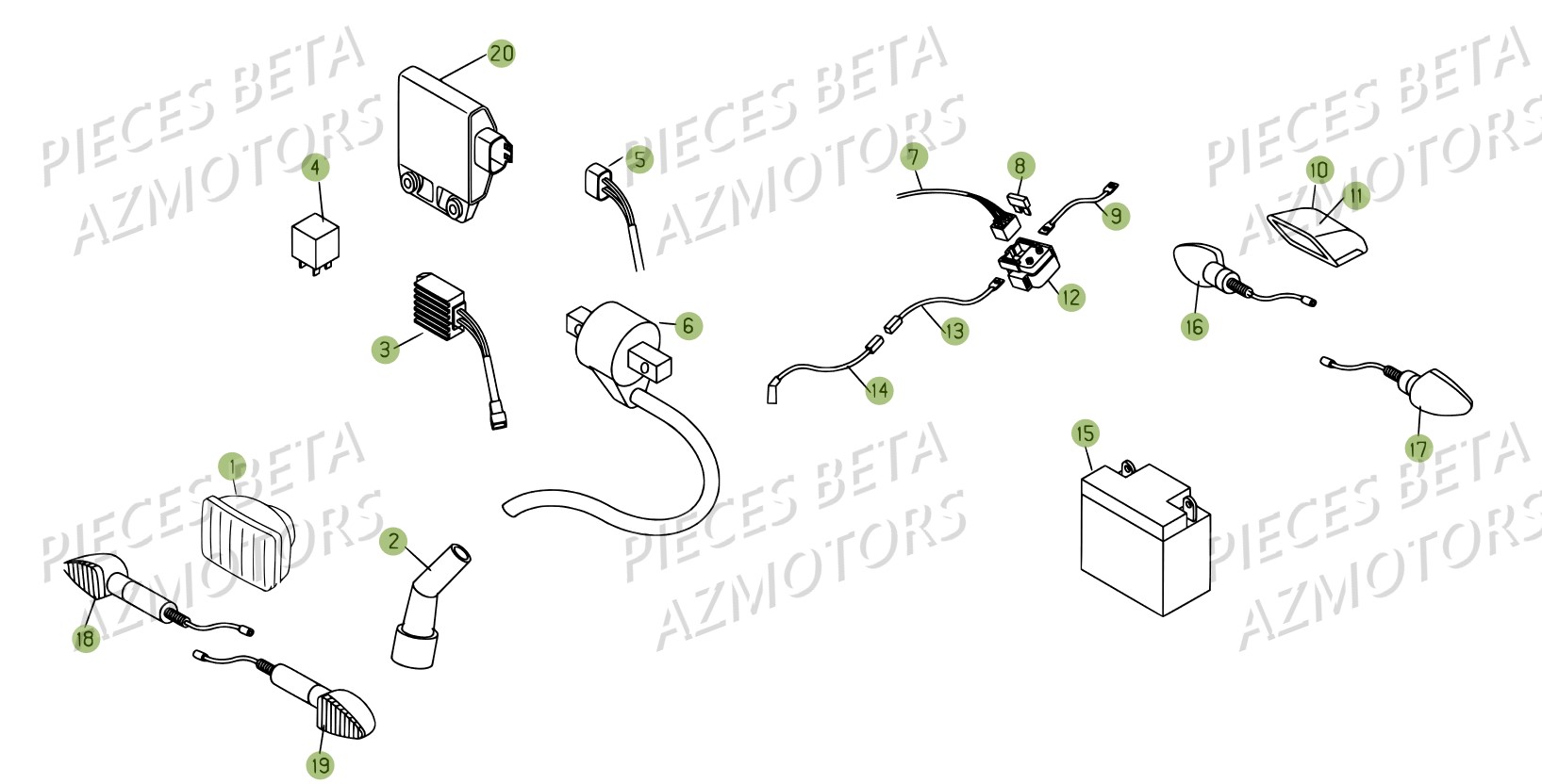 Installation Electrique AZMOTORS PiÃ¨ces BETA RR 4T 450 - 2007