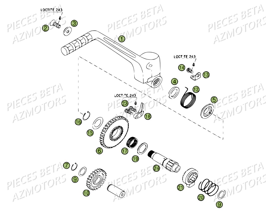Kick Starter AZMOTORS PiÃ¨ces BETA RR 4T 450 - 2007
