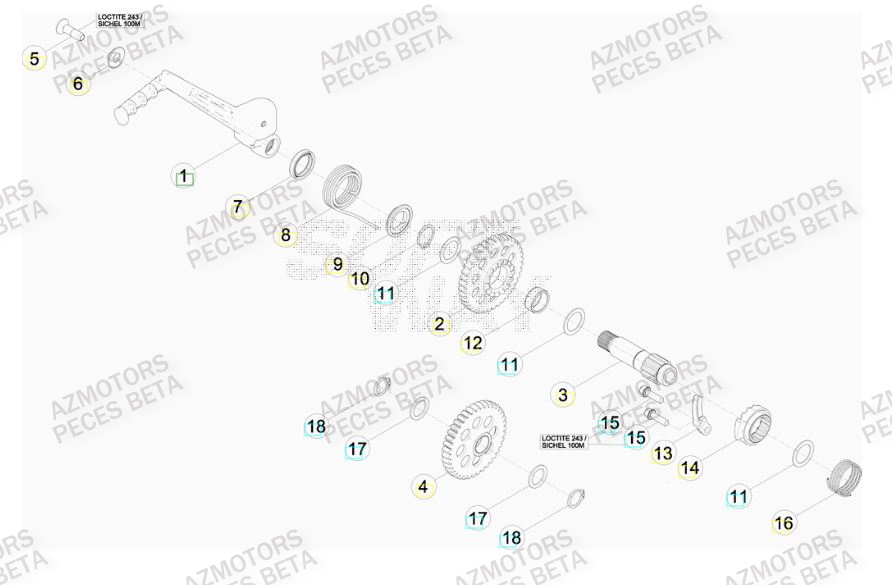 Kick Starter AZMOTORS PiÃ¨ces BETA RR FACTORY 450cc 4T - [2012]