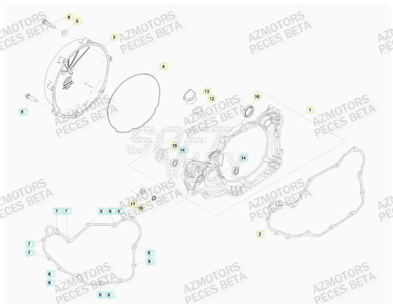 Couvercle Embrayage AZMOTORS PiÃ¨ces BETA RR 4T RACING 480 -(2015)


