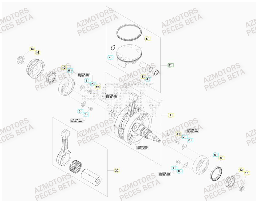 Vilebrequin AZMOTORS PiÃ¨ces BETA RR 4T RACING 480 -(2015)

